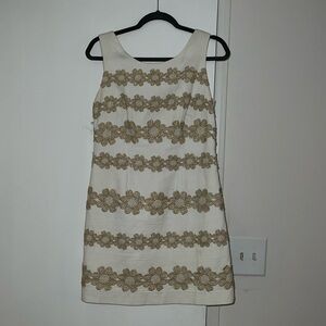 Lilly Pulitzer white and gold flower dress